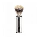 Muehle - Chromed metal - Travel shaving brush - Silvertip Fiber