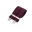 Wide clip-on suspenders – Red micro-pattern on navy