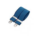 Brede clip-on bretellen - Blauw micro-patroon op marine