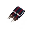 Wide clip-on Bertelles with leather details – Wine stripe on navy