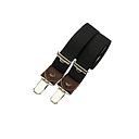Skinny clip-on suspenders with leather – Black