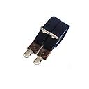 Dunne bretellen met clips en leer - Bleu Marine