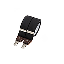 Brede bretellen met clips en leer - Zwart