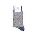 BillyBelt - Plain cotton socks - Blue leaves