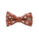 Jaggs - Bow tie "Christmas Snow" - silver snowflakes on red background