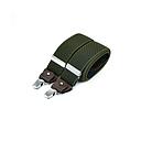 Wide clip-on suspenders with leather details – Navy cross on khaki