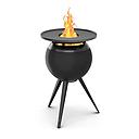 Hofats - MOON 45 All Black - Fire basket with high Stand - with Plancha accessory